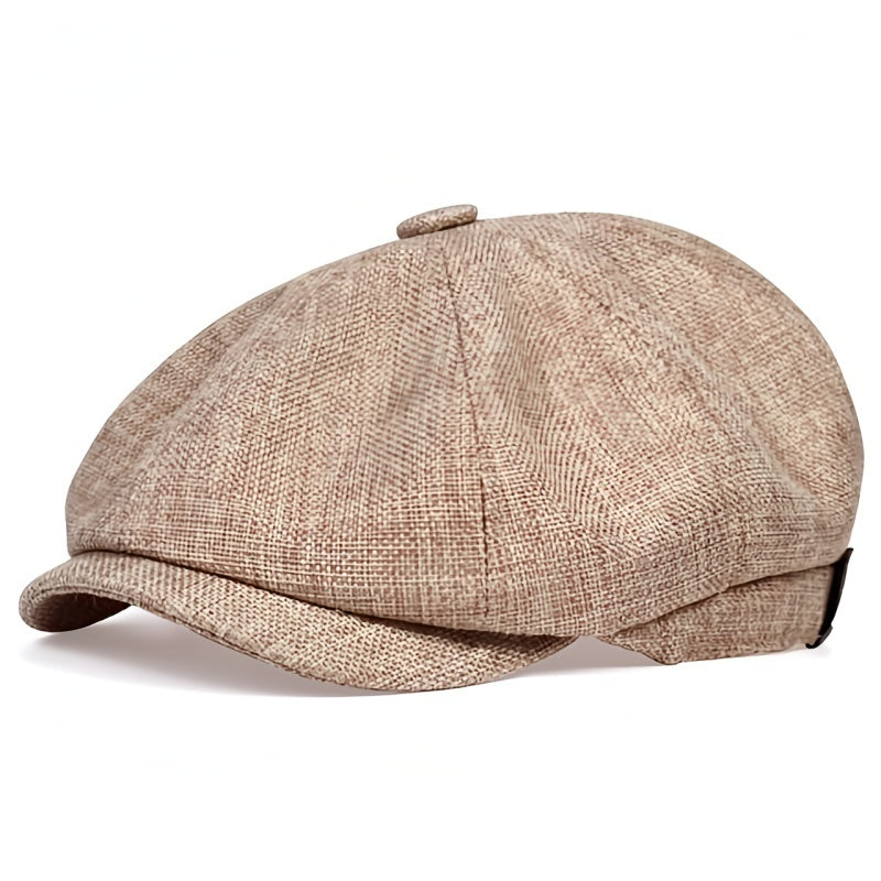 Men's Gatsby-Style Flat Beret Cap, Various Colors, Elegant Visual Texture