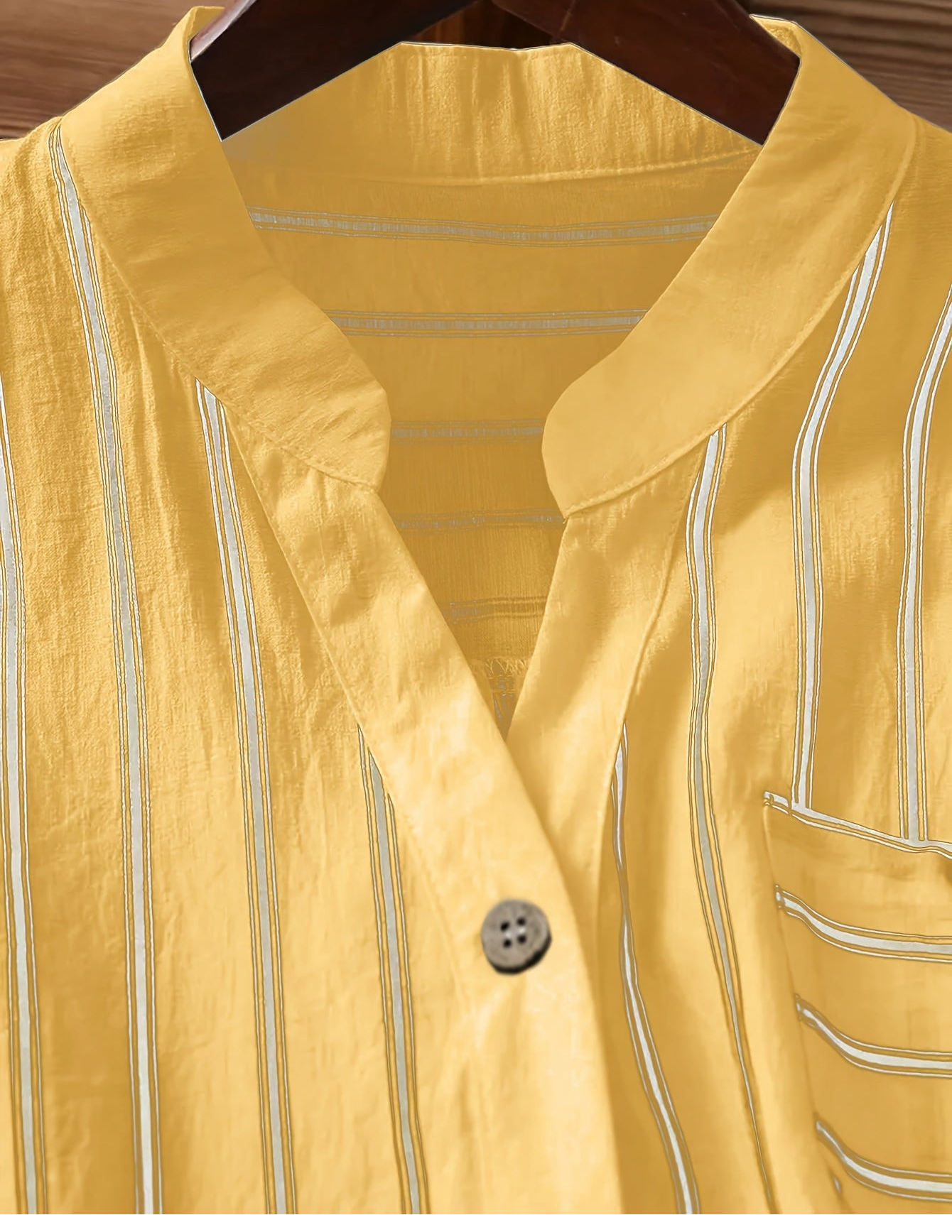 Chemise décontractée pour femme à manches courtes style boutonné col mao chic