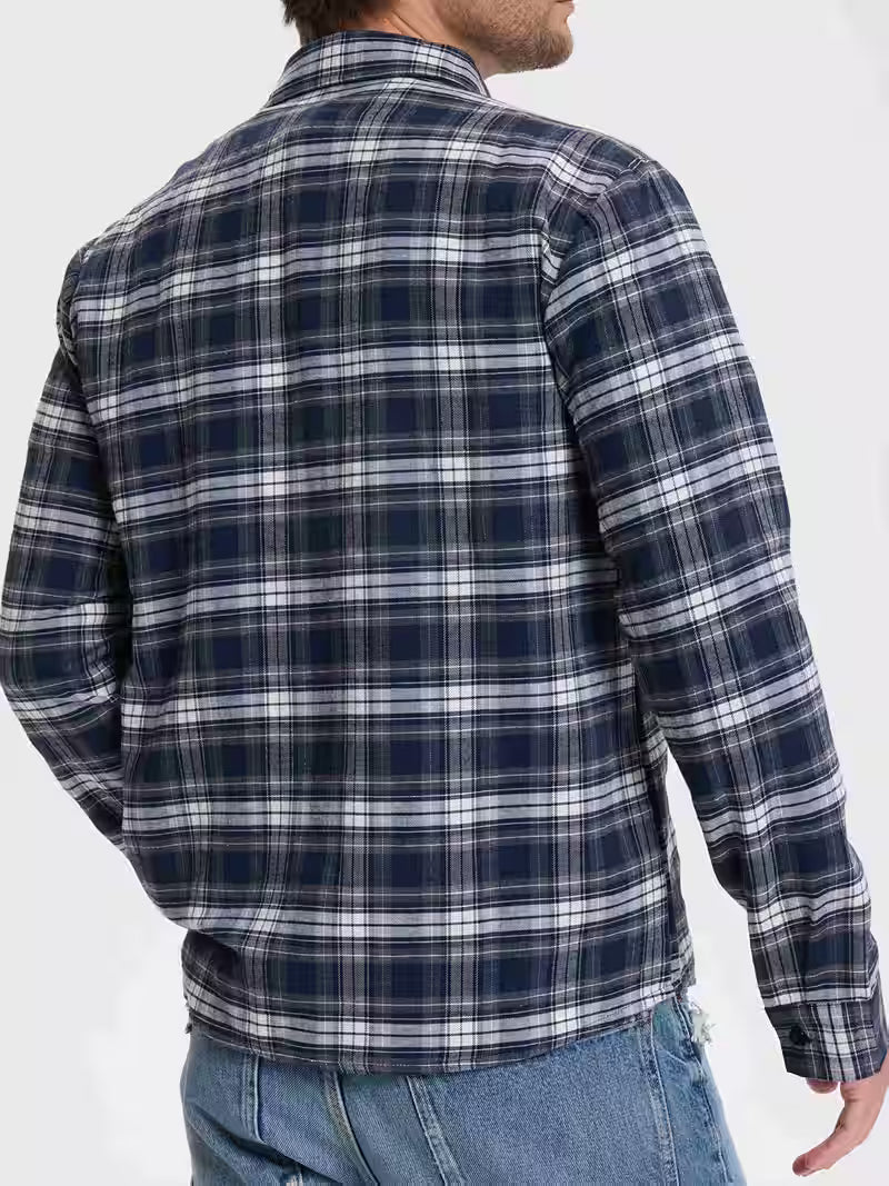 Afslappet ternet skjorte til mænd, overshirt-stil, ideel til weekenden