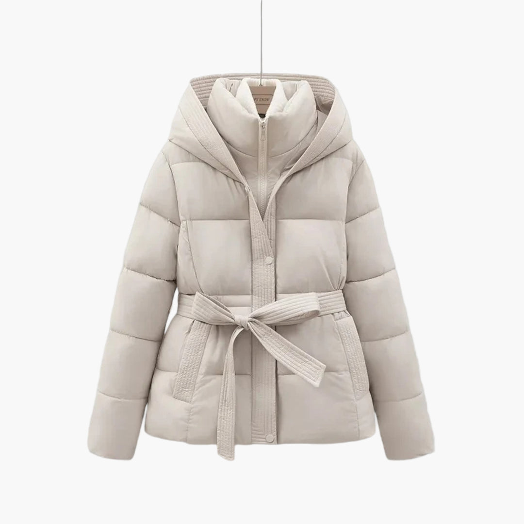 Vinterfrakke med bælte, parka-stil til kvinder – Urban elegance og varme