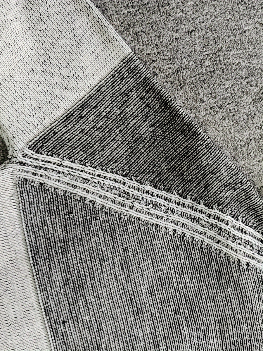 Sweat à Capuche Homme Bicolore Gris Tricot Texturé