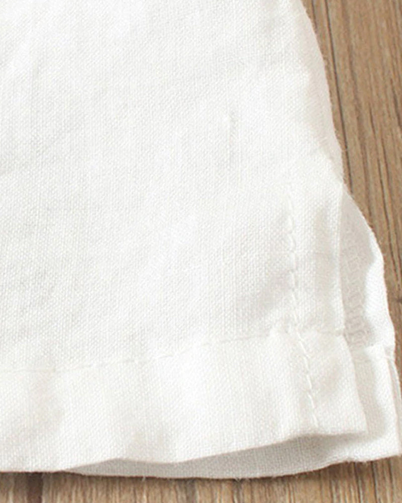 T-Shirt Uni à Manches Courtes avec Encolure Ronde