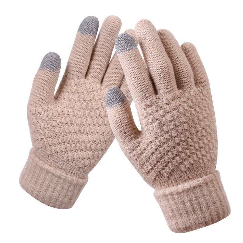 Gebreide winterhandschoenen met touchfunctie, compatibel met schermen, unisex