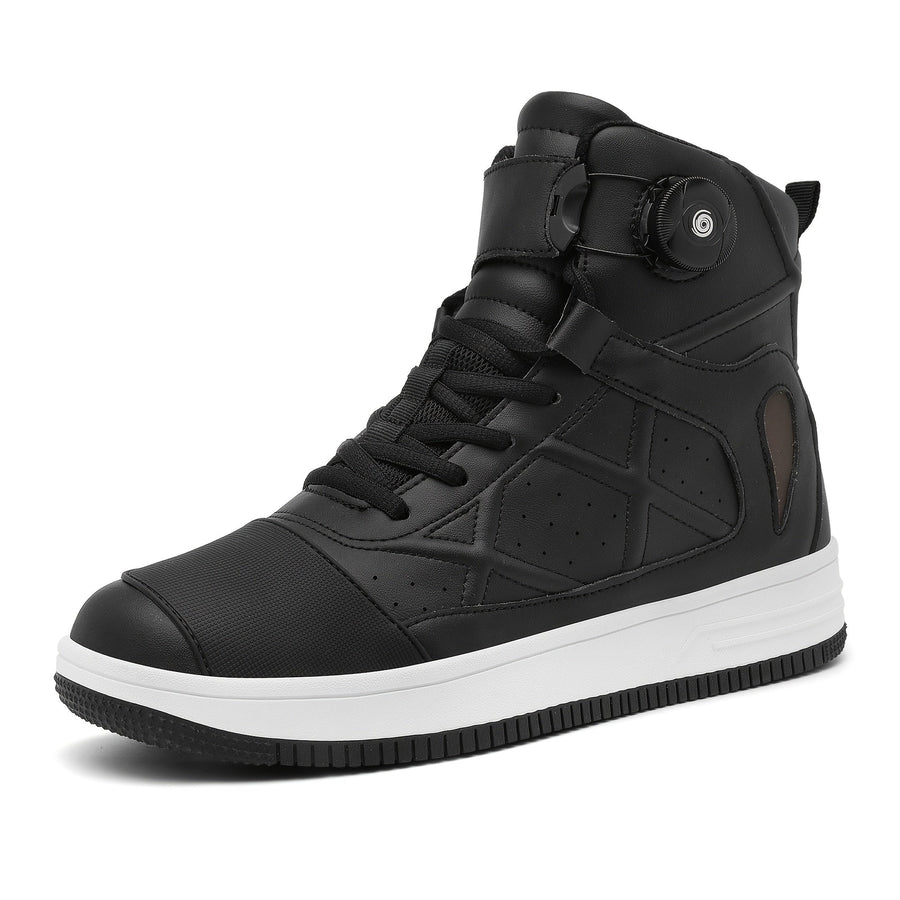 Czarne wysokie sneakersy sznurowane z systemem dopasowania BOA