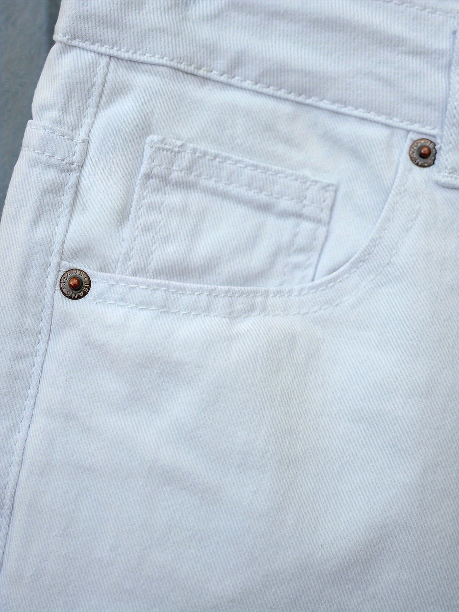 Korte herenjeans met slim fit, stedelijke en casual stijl