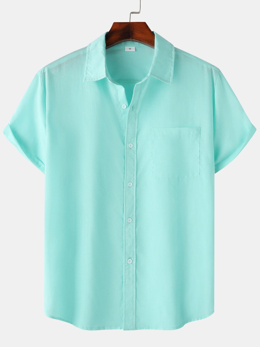 Casual herenoverhemd met korte mouwen, zomerse stijl