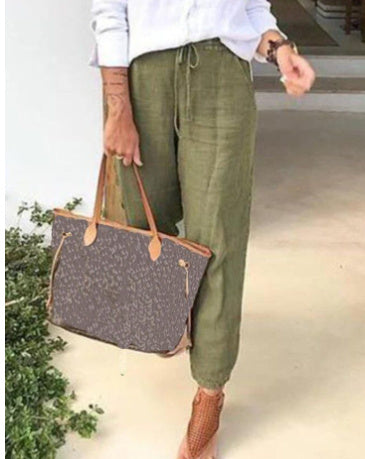 Women's Casual Jogger-Style Pants with Elastic Waist for Leisure and Everyday Wear