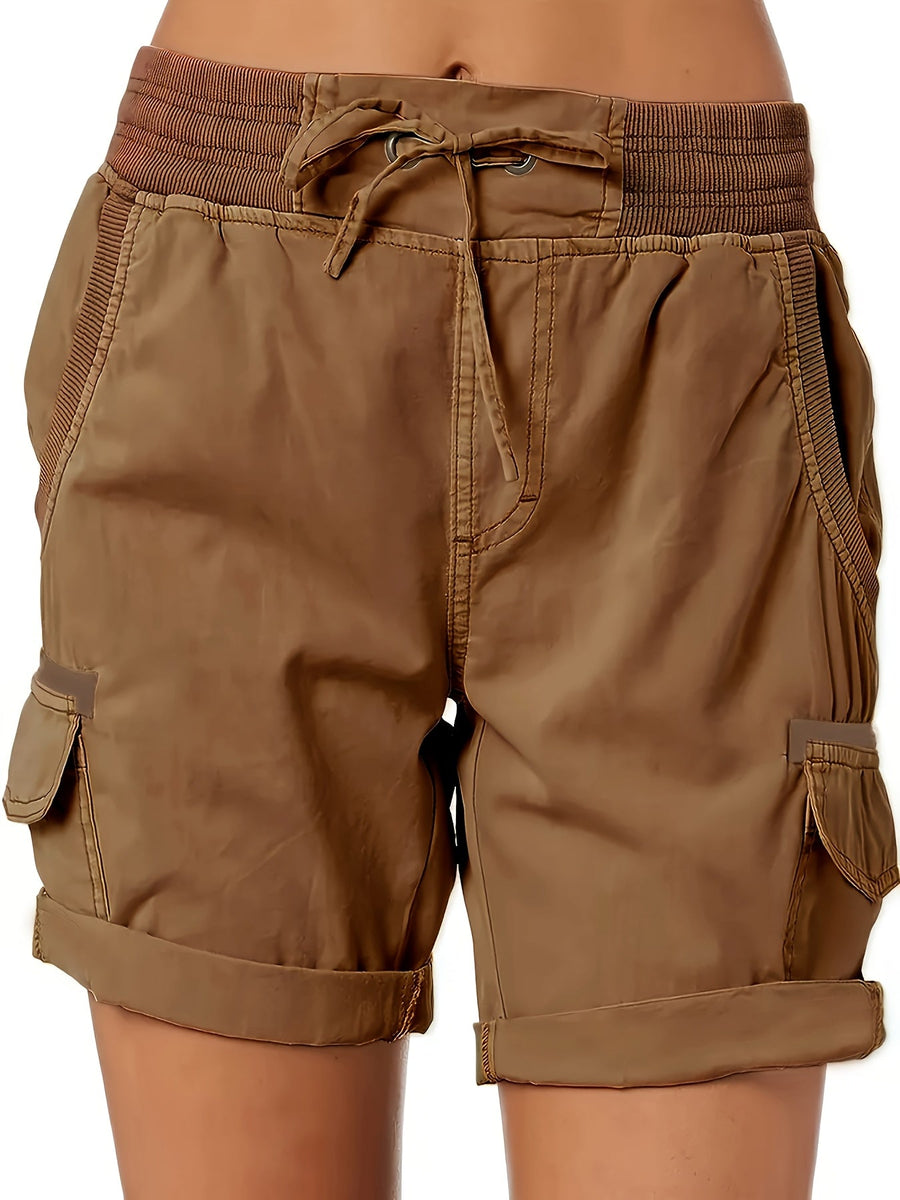 Afslappede cargoshorts til kvinder med lommer og snøre – Ideelle til sommer og fritid