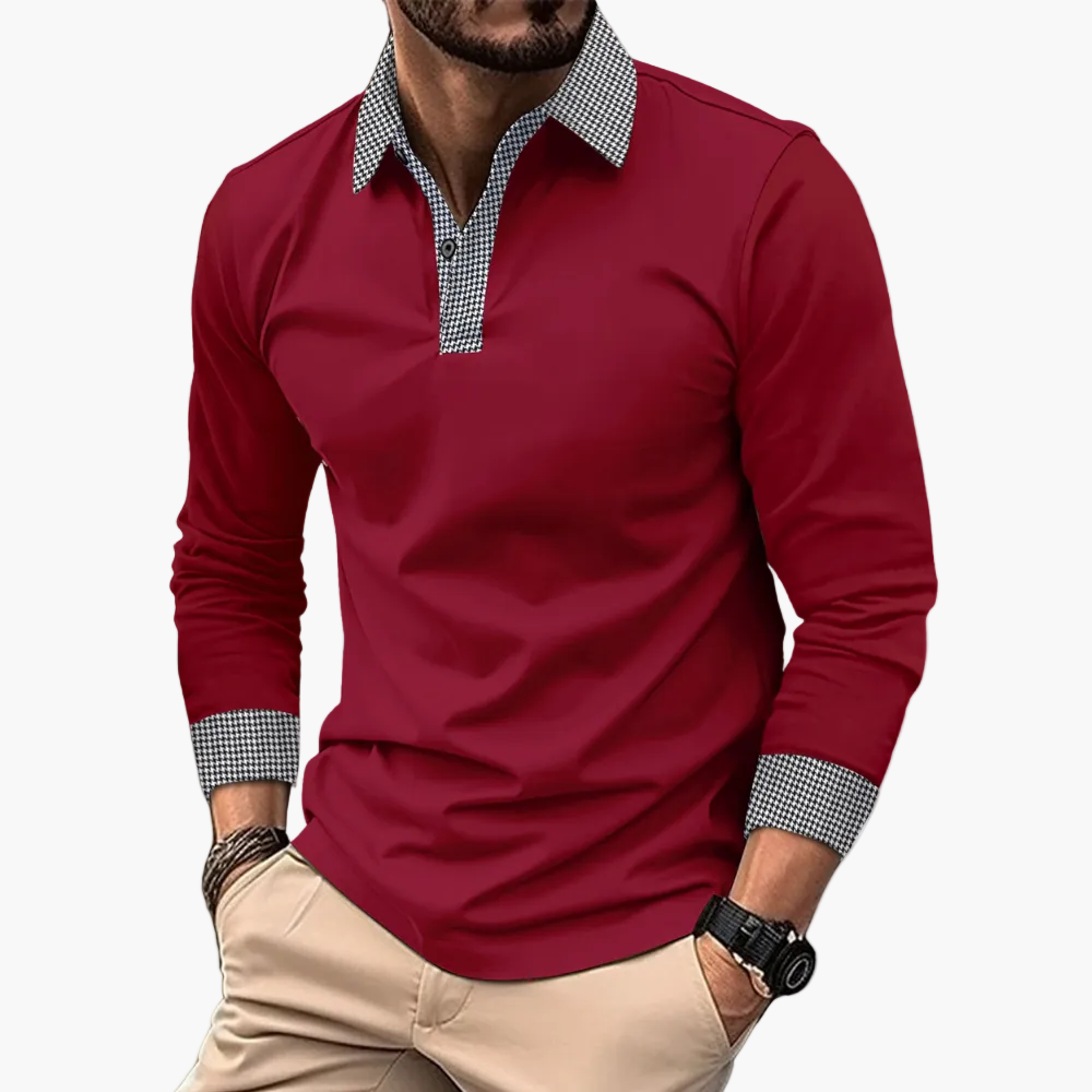 Polo à manches longues homme style décontracté élégant