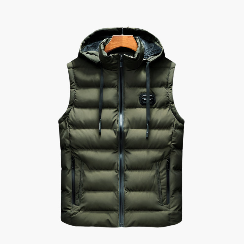 Gilet imbottito senza maniche uomo stile urbano per attività outdoor e quotidiane