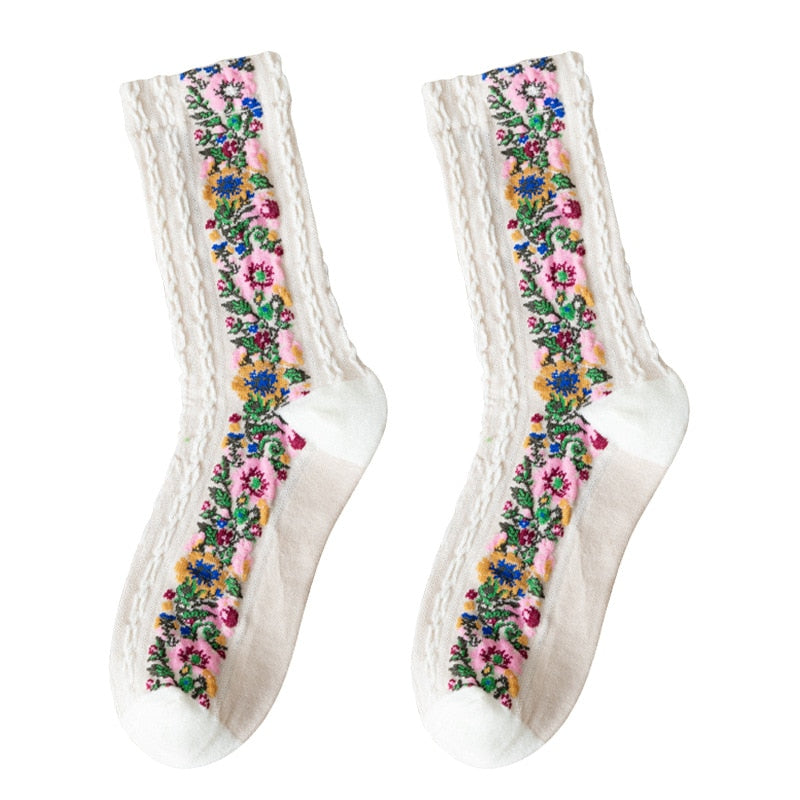 LuxeSock - Fugtabsorberende Blomsterstrømper