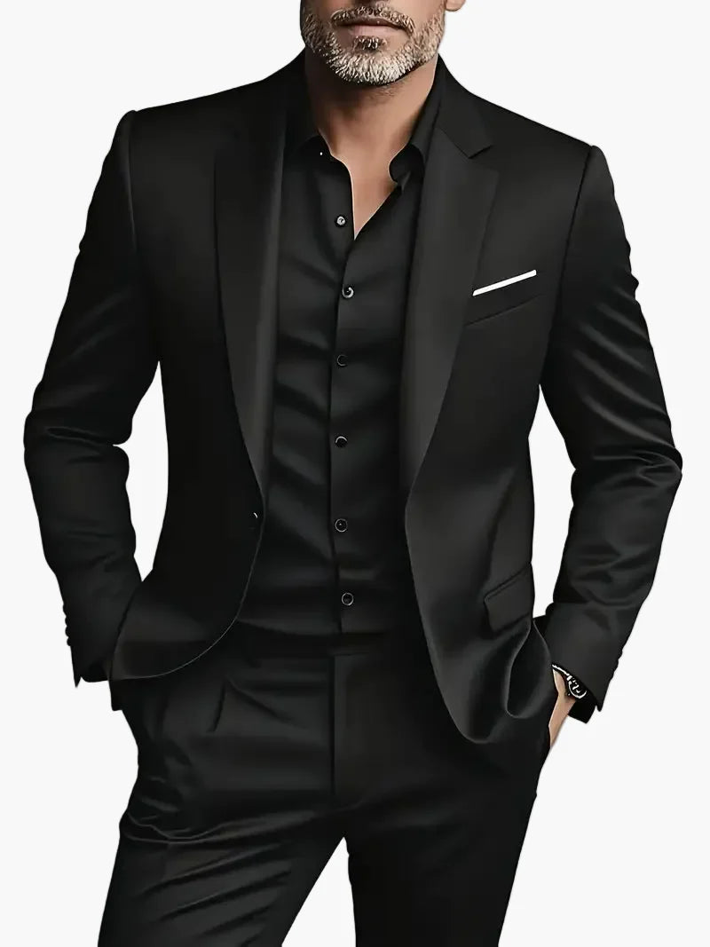 Traje de dos piezas para hombre elegante corte moderno para negocios y veladas