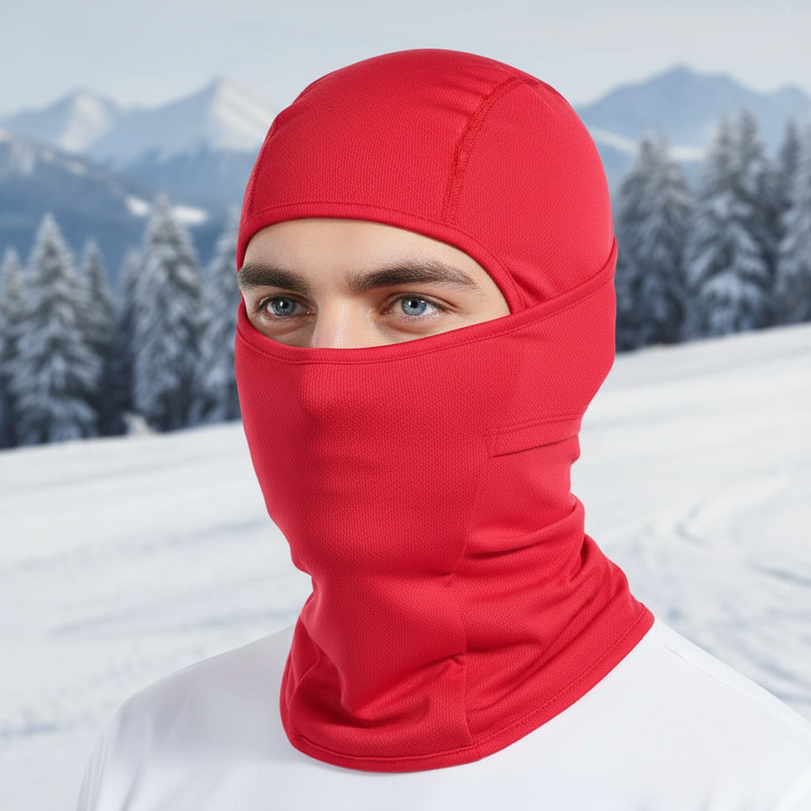 Unisex-balaclava til skiløb og vintersport - rød