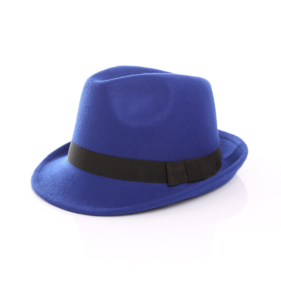 Unisex-fedora i filt med sort bånd i klassisk stil