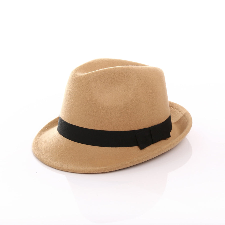Unisex-fedora i filt med sort bånd i klassisk stil