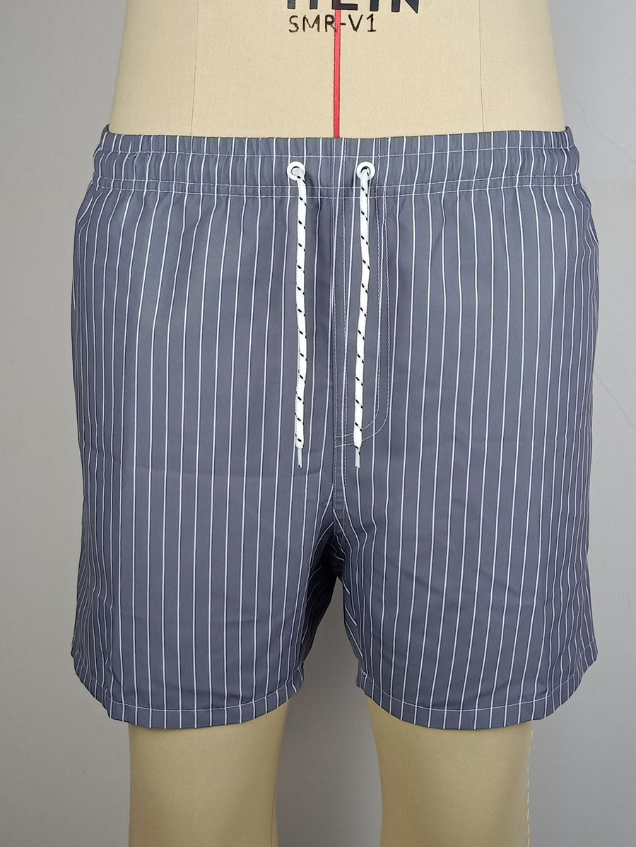 Herrebadeshorts med stripemønster, elegant stil for strand og fritid