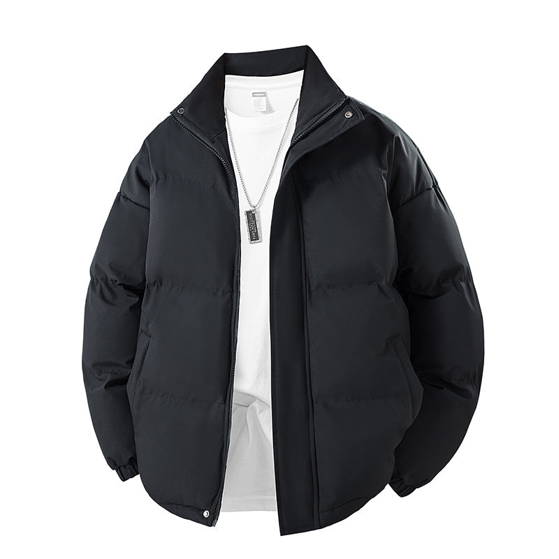 Chaqueta acolchada lisa para hombre con cuello alto
