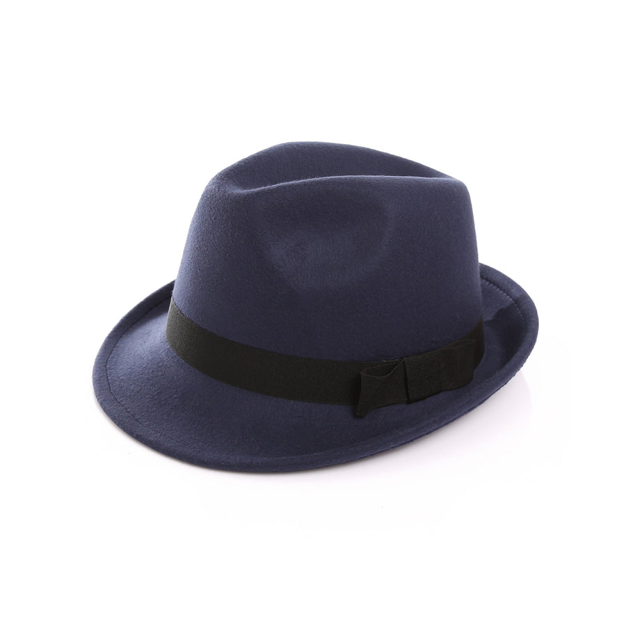 Unisex-fedora i filt med sort bånd i klassisk stil