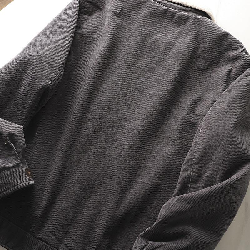 Men's Brown Corduroy Jacket with Sherpa Lining