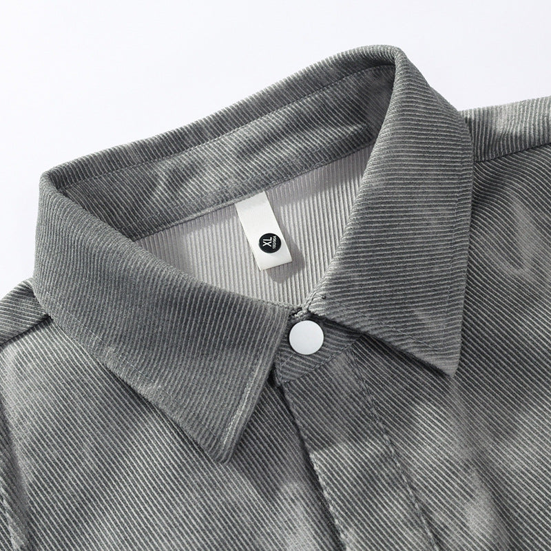 Avslappnad overshirt för män med ledig passform och blekt mönster