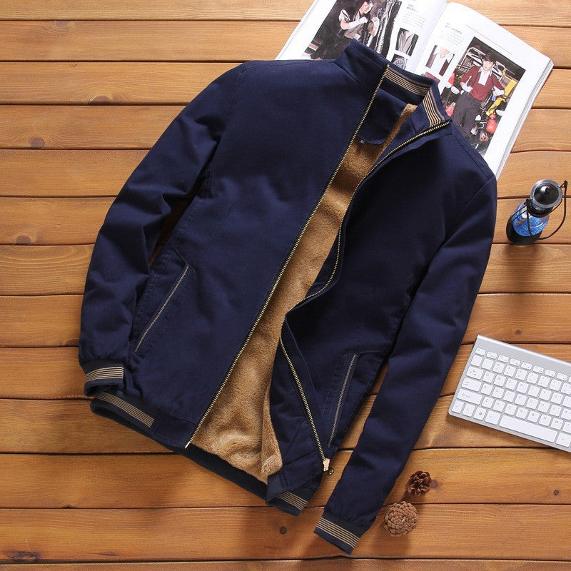 Bomberjacke für Herren mit Stehkragen und Reißverschluss, lässiger Stil