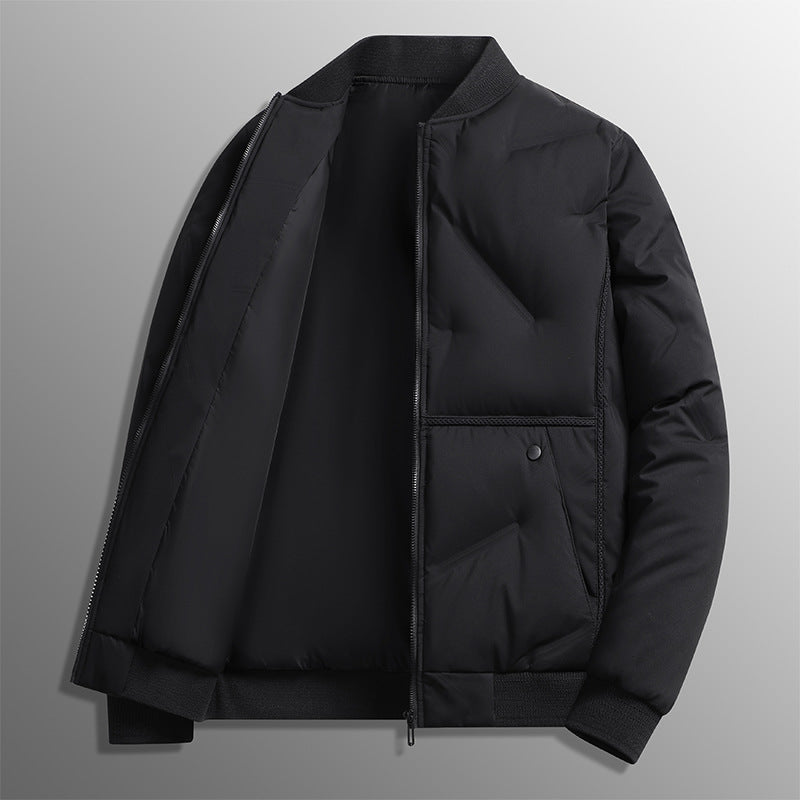 Men's quilted aviator jacket, bomber fit, zip closure