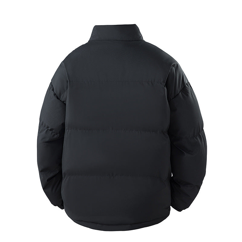 Chaqueta acolchada lisa para hombre con cuello alto