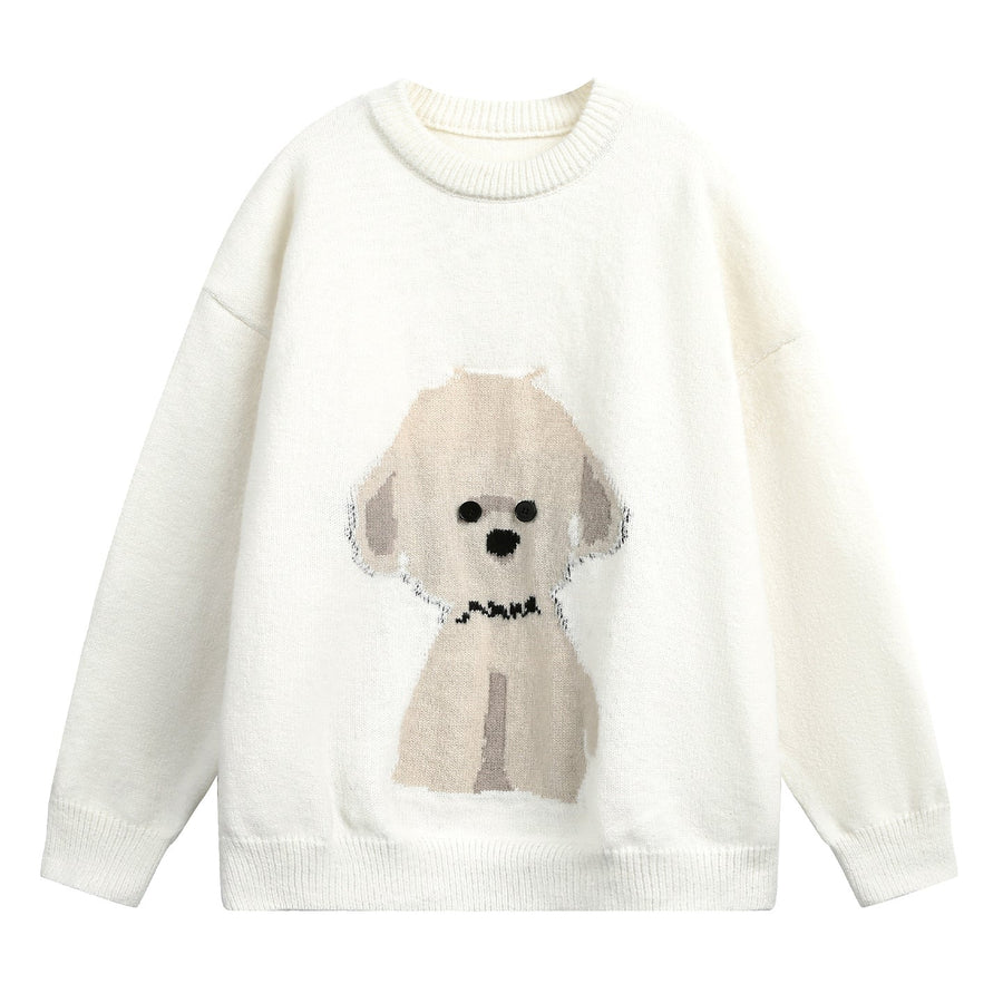 Unisex-Strickpullover mit Bichon-Hundemuster