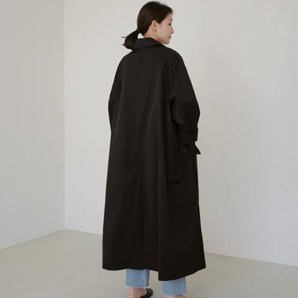 Manteau long fluide femme style trench-coat décontracté