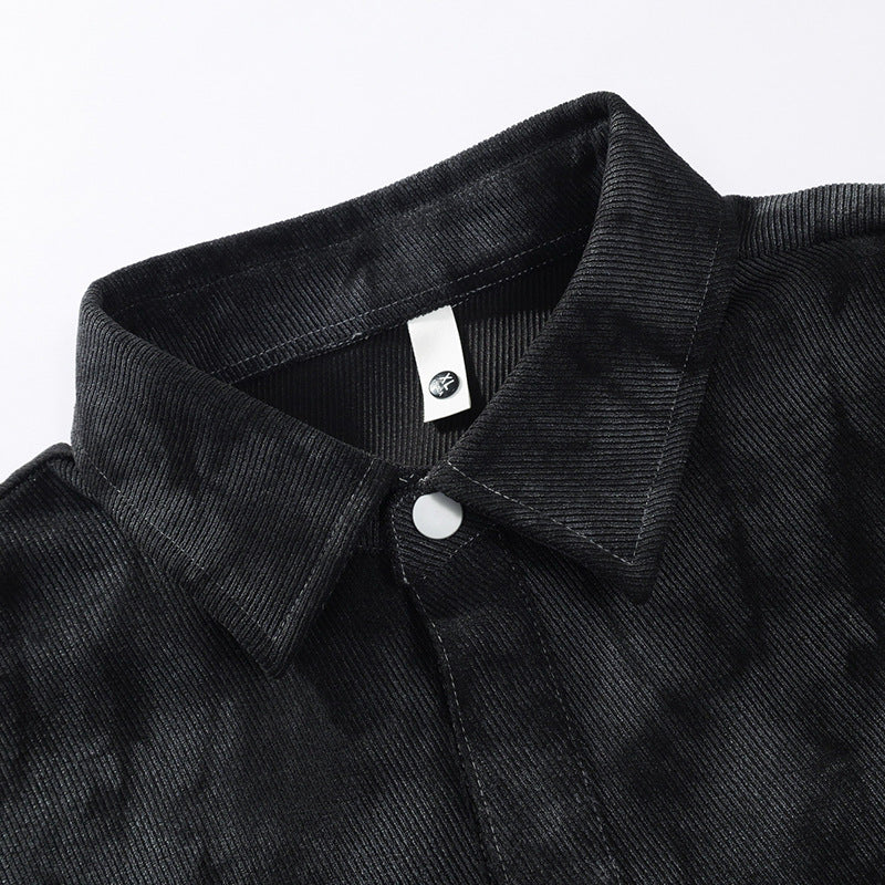 Unisex-Überhemd mit verwaschenem Muster und aufgesetzten Taschen