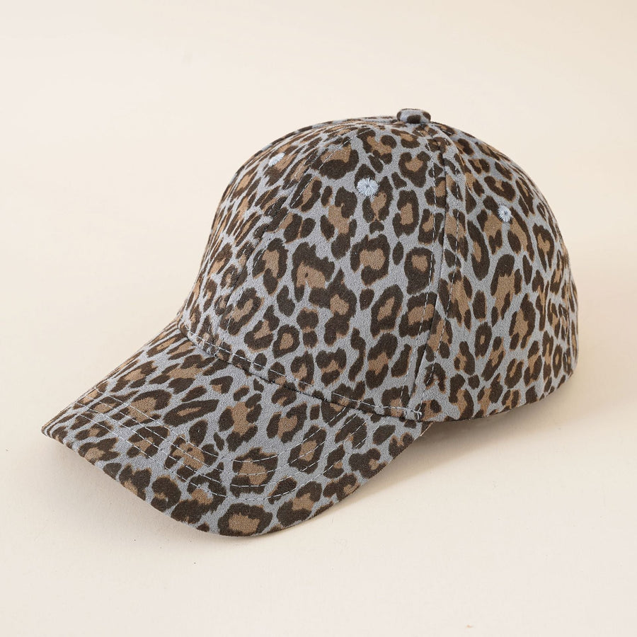 Justerbar kasket med leopardprint - beige, grå eller kaki