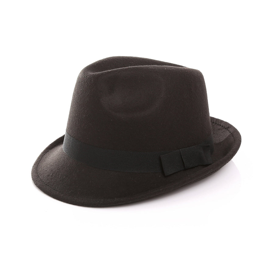 Unisex-fedora i filt med sort bånd i klassisk stil