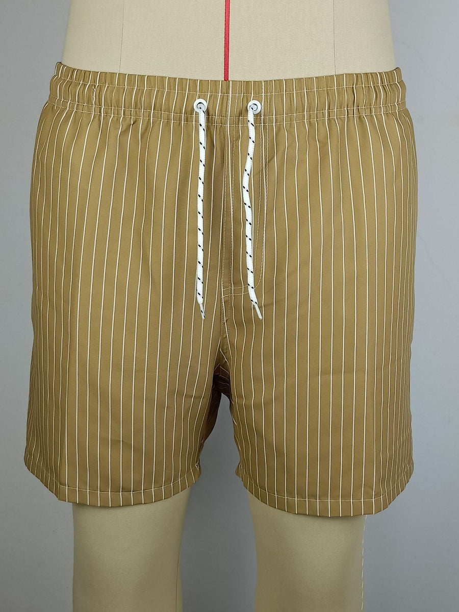 Herrebadeshorts med stripemønster, elegant stil for strand og fritid