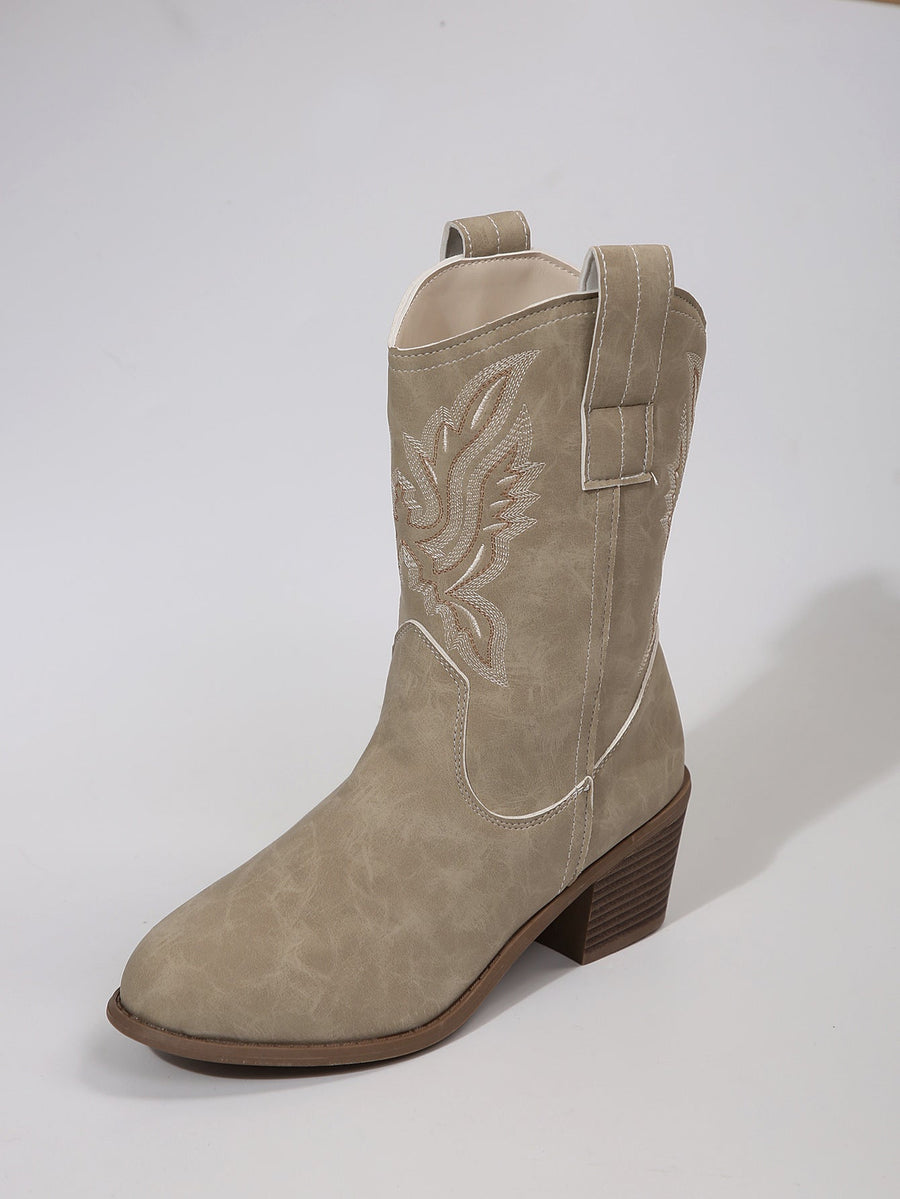 Botas western de mujer con bordado ornamental
