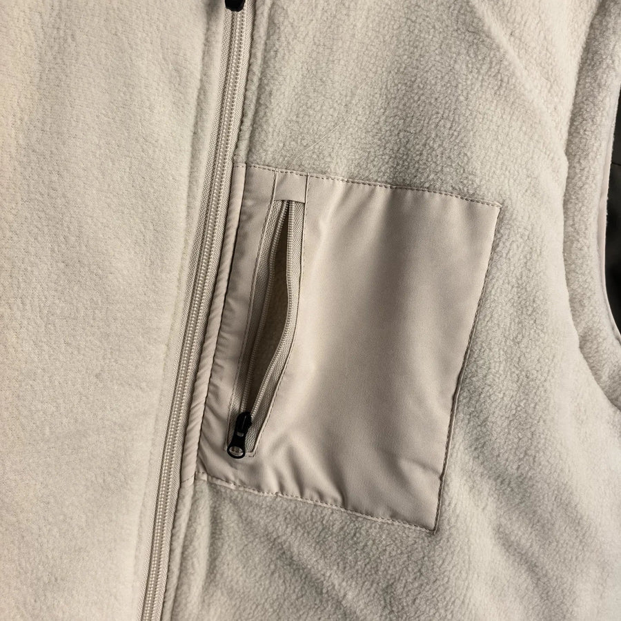 Chaleco negro acolchado para hombre, sin mangas, con cuello alto y bolsillos con cremallera