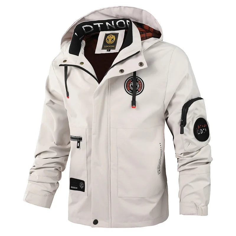Veste à capuche homme coupe-vent et imperméable avec multiples poches