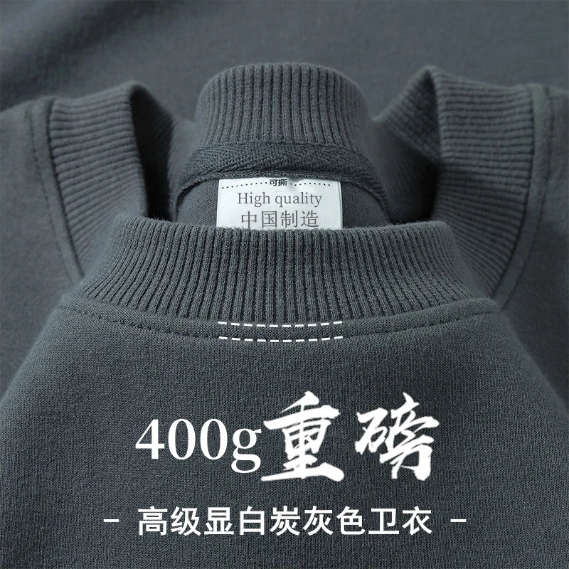 Herren-Sweatshirt mit Rundhalsausschnitt, Fleece-Futter und langen Ärmeln