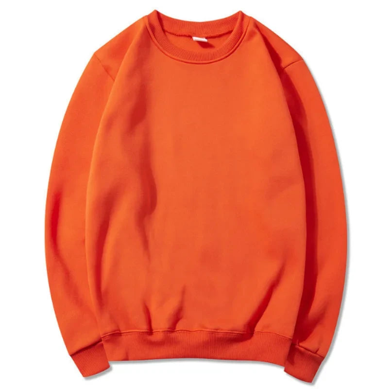 Herren-Sweatshirt mit Rundhalsausschnitt, langen Ärmeln und einfarbigem Design in leuchtender Farbe