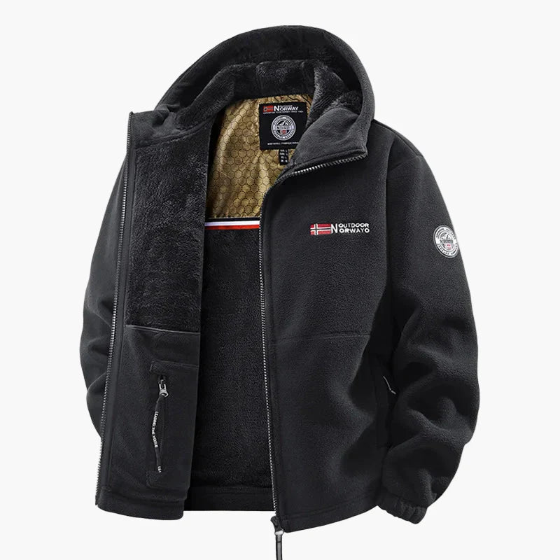 Thermofleecejacke für Herren im norwegischen Stil – Ideal für Winter und Outdoor-Aktivitäten