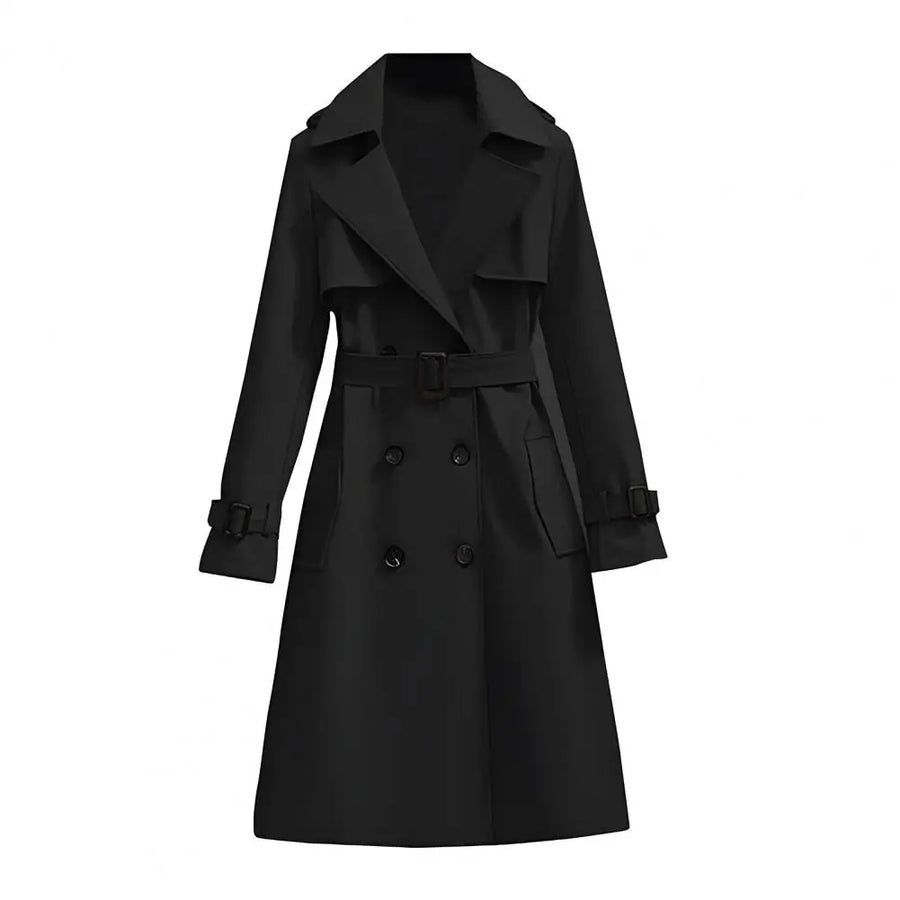 Trench-coat long double boutonnage avec ceinture pour femme - Plusieurs couleurs