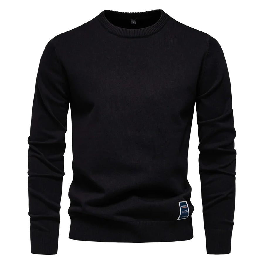 Maglione da uomo a girocollo in maglia tinta unita, blu royal