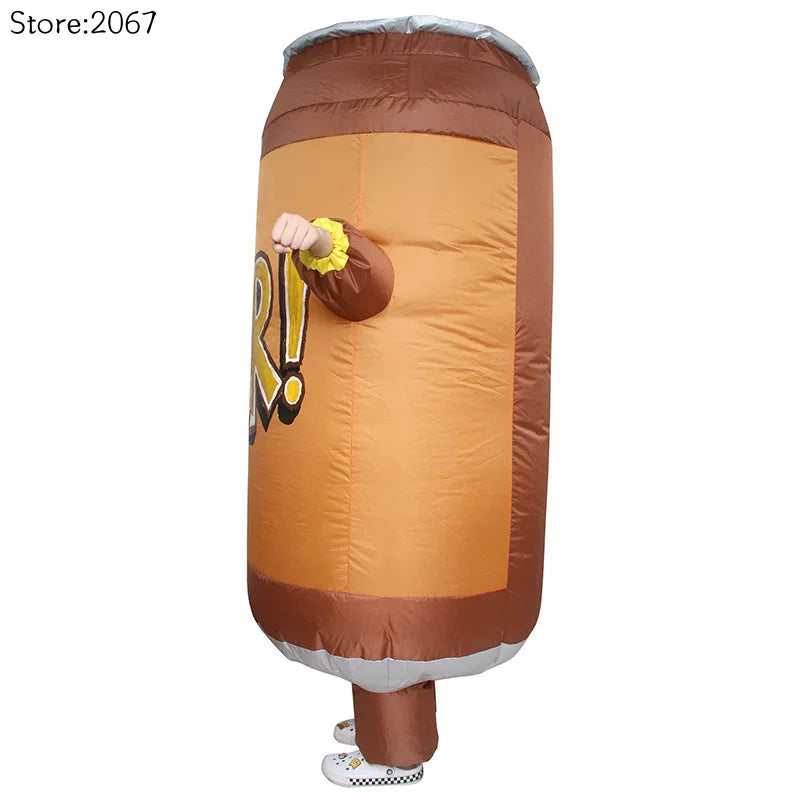 Adult inflatable beer can or energy drink costume