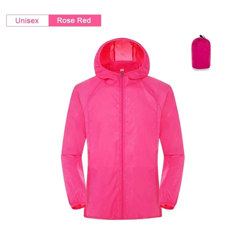 Veste coupe-vent légère à capuche pliable pour homme