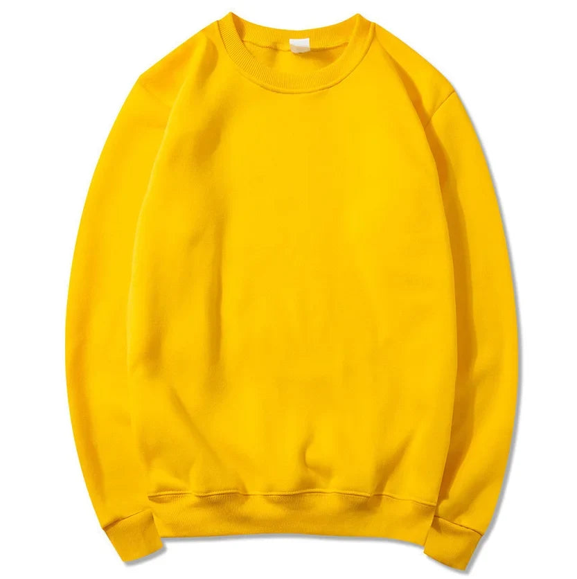 Herren-Sweatshirt mit Rundhalsausschnitt, langen Ärmeln und einfarbigem Design in leuchtender Farbe