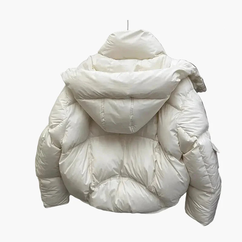 Chaqueta acolchada corta gruesa para mujer estilo urbano invierno