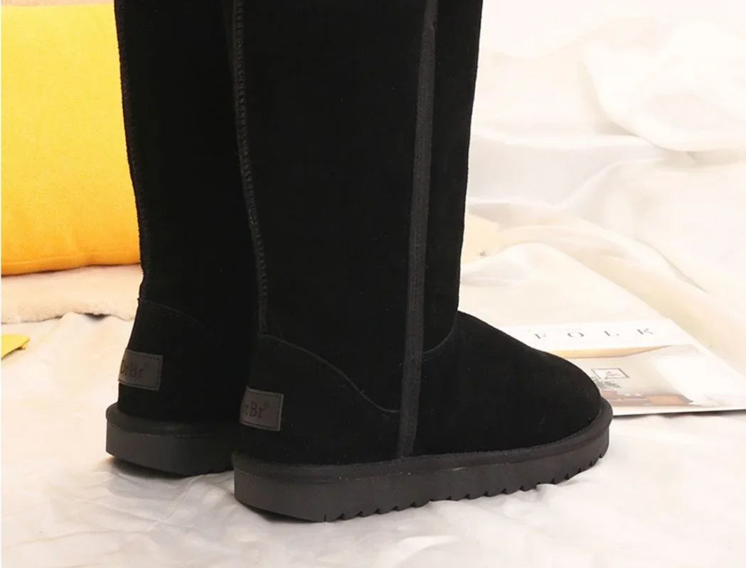 Bottes d'hiver hautes pour femme style classique confort douillet