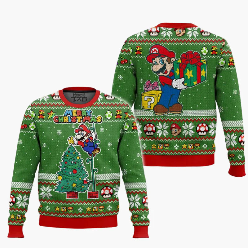 Unisex retro gaming style sweatshirt Super Mario Bros – Original sweater for video game fans