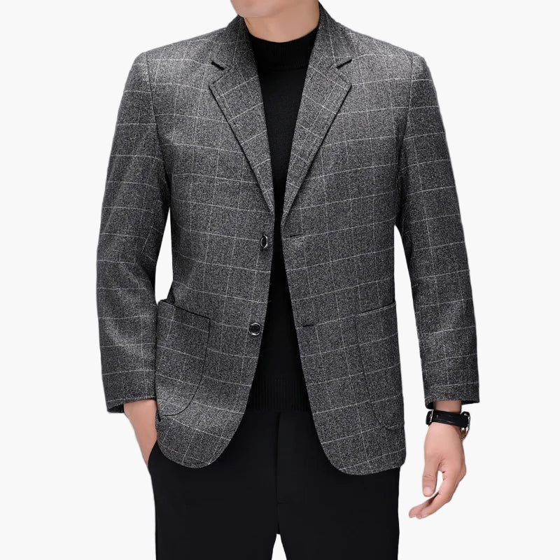 Chaqueta de traje de hombre a cuadros elegante para negocios y ocasiones formales
