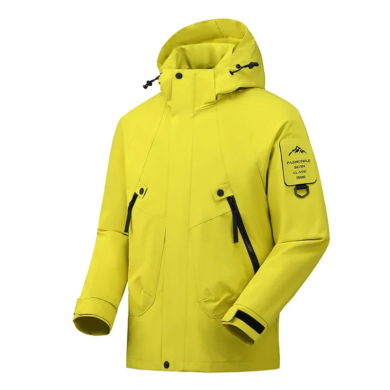 Veste Outdoor Monocouche Imperméable et Coupe-Vent avec Capuche