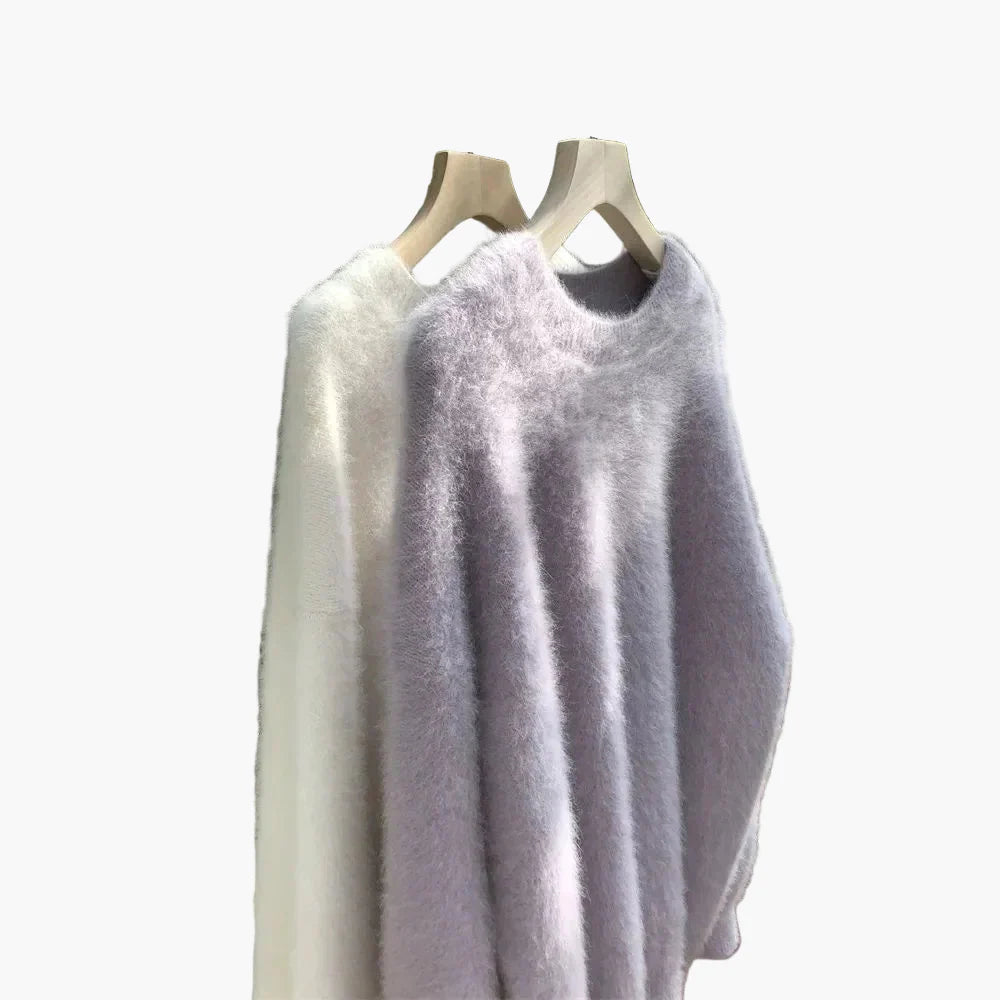 Pull ample style décontracté pour femme, col rond, look cocooning chic
